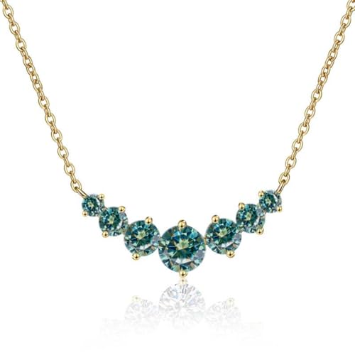 Accessoires Einfach 2.8ct Moissanit Halskette für Frauen rund geschnitten D Farb Labor Erzeugt Diamond Anhänger Halsketten perfekt für tägliche Verschleißpartys Hochzeit von HVBIHRJIP