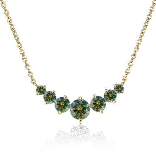 Accessoires Einfach 2.8ct Moissanit Halskette für Frauen rund geschnitten D Farb Labor Erzeugt Diamond Anhänger Halsketten perfekt für tägliche Verschleißpartys Hochzeit von HVBIHRJIP