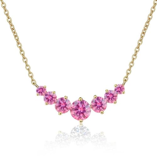 Accessoires Einfach 2.8ct Moissanit Halskette für Frauen rund geschnitten D Farb Labor Erzeugt Diamond Anhänger Halsketten perfekt für tägliche Verschleißpartys Hochzeit von HVBIHRJIP