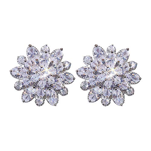Damen elegante Kristallblumen Ohrringe Steinblumenohrringe für Mädchen Ohren Hunderter Modetrend für Frauen Mädchen Valentinstag Urlaub Party Geschenk von HVBIHRJIP