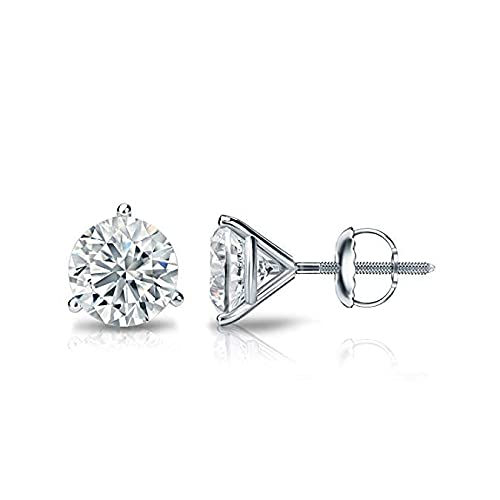 Female 6/7/8mm Round Lab Diamond Earrings 100% Real Earrings For Women Unique Screw Stud Earrings, A, Standard, Standard von HVBIHRJIP