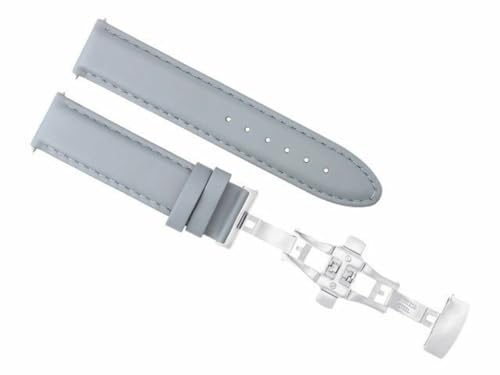 HVBIHRJIP 18-19-20-22-24 mm glattes Leder-Uhren-Band-Gurtverschluss, das mit Öko-Antrieb kompatibel ist von HVBIHRJIP