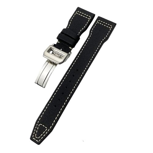HVBIHRJIP 20mm 21 mm 22 mm hohe Dichte Nylon -Kalbskalbem -Uhrenbänder für IW5009 IW3880 Leder Uhrengurt Schwarz Armband von HVBIHRJIP