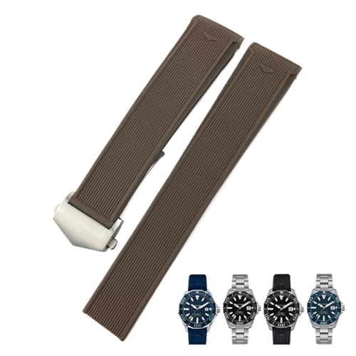 HVBIHRJIP 20mm 22 mm Naturkautschuk -Uhrband ， Für Tag Uhren Heuer Aquaracer 300 500 Tauchgurt Sport Armband von HVBIHRJIP