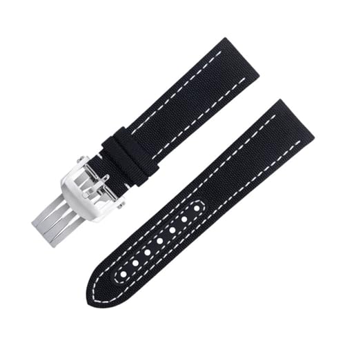 HVBIHRJIP 22mm weiches Nylon Uhrband für Gurt Avenger Navitimer Chronomat Superocean 44mm Wimping Band Schwarz Blau Grün von HVBIHRJIP