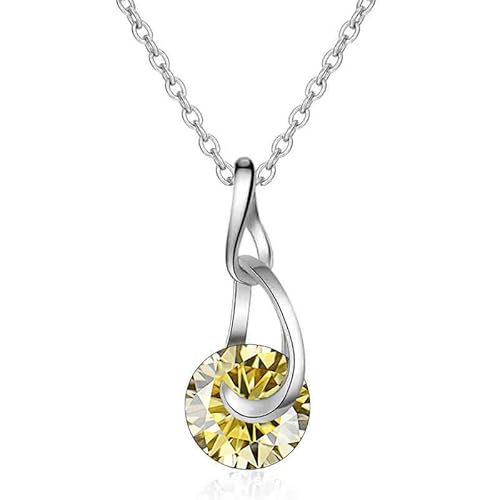 HVBIHRJIP Accessoires 2 d Farbe Blau rosa gelb Moissanit Anhänger Halsketten für Frauen Wassertropfen Halskette für Frauen - Geburtstag des Valentinstags von HVBIHRJIP