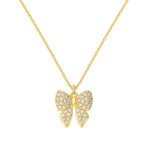HVBIHRJIP Butterfly Earring Necklace Ring Set - 18K Plated Dainty Jewelry with Cubic Zirconia, Birthday Bar Mitzvah s for Wen von HVBIHRJIP