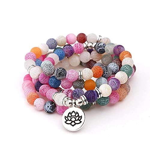 HVBIHRJIP Frauen Männer Armbänder 108 Mala Perlen Natursteine Armband Halskette Natural Wrap von HVBIHRJIP