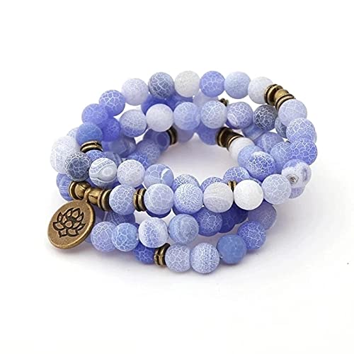 HVBIHRJIP Frauen Männer Armbänder 108 Mala Perlen Natursteine Armband Halskette Natural Wrap von HVBIHRJIP