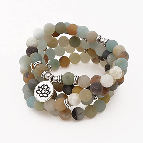 HVBIHRJIP Frauen Männer Armbänder 108 Mala Perlen Natursteine Armband Halskette Natural Wrap von HVBIHRJIP