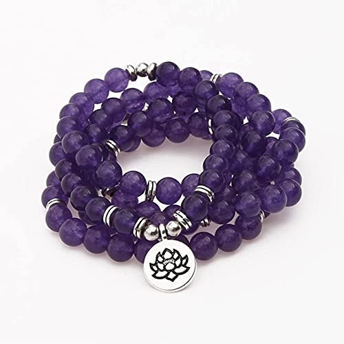 HVBIHRJIP Frauen Männer Armbänder 108 Mala Perlen Natursteine Armband Halskette Natural Wrap von HVBIHRJIP