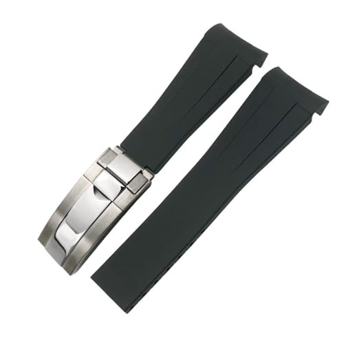 HVBIHRJIP Gebogenes Ende Gummi -Uhrband 20mm 21 mm 22 mm für GMT Datejust Explorer 2 Silikonuhrgurt von HVBIHRJIP