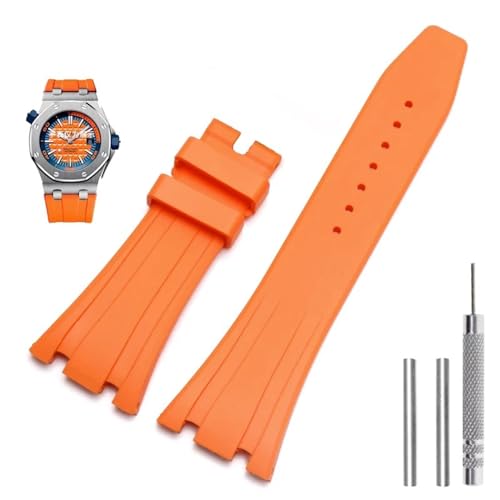HVBIHRJIP Silicon Watch -Gurte 26mm 27mm Uhrenband für AP 15400 15202 15500 15703 26470so Royal Oak Offshore Herren Sportgummi -Gummi -Armband von HVBIHRJIP