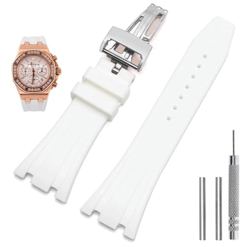 HVBIHRJIP Silicon Watch -Gurte 26mm 27mm Uhrenband für AP 15400 15202 15500 15703 26470so Royal Oak Offshore Herren Sportgummi -Gummi -Armband von HVBIHRJIP