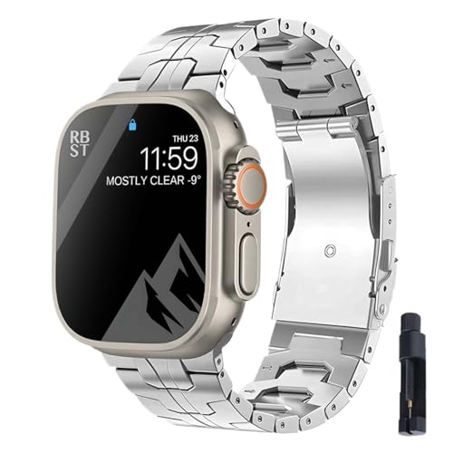 HVBIHRJIP Titanriemen für Band Ultra 49 mm 45 mm 41 mm 38 42 mm 44 mm Metallgurt Korreas IWatch Serie 8 7 6 Se 5 4 3 Armband Uhrenbands von HVBIHRJIP