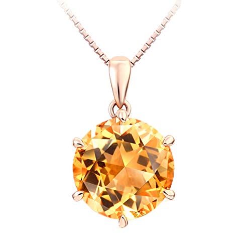 HVBIHRJIP Women 18K Ring Yellow Round Shape 6.75 ct Citrine Wedding Engagement Ring von HVBIHRJIP