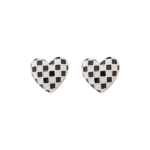 Ladies earrings Black Heart Mosaic Stud Gift For Women New Unusual Earing Fine Jewelry Earrings von HVBIHRJIP