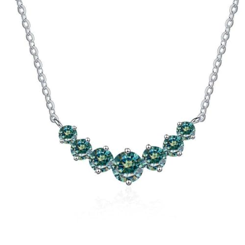 Schmuck s Einfach 2,8 Moissanit Halskette für Frauen rund geschnitten D Farb Labor Erzeugt Diamond Anhänger Halsketten Perfekt für tägliche Kleidung Feiern Hochzeit von HVBIHRJIP