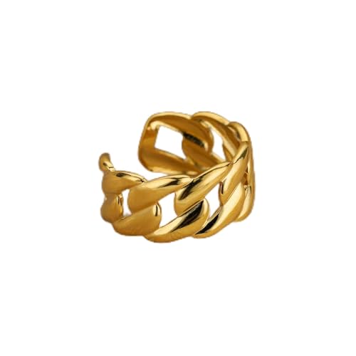 Modischer Opal-Fingerring für Damen, Edelstahl, verstellbar, geometrischer Ring, Schmuck, Geschenk, JZ813 von HVEREWFDDS