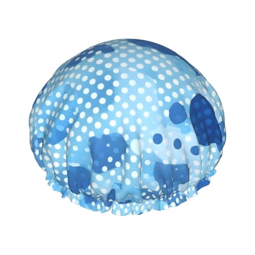 Duschhaube für Damen und Herren, wiederverwendbar, leicht, weich, mit elastischem Band, Blau von HVTTIOR