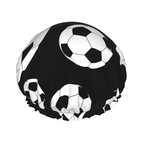 Duschhaube für Damen und Herren, wiederverwendbar, leicht, weich, mit elastischem Band, Schwarz von HVTTIOR