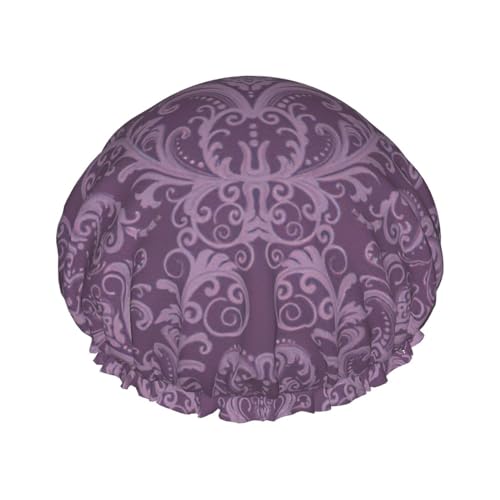 Duschhaube für Damen und Herren, wiederverwendbar, leicht, weich, mit elastischem Band, Violett von HVTTIOR