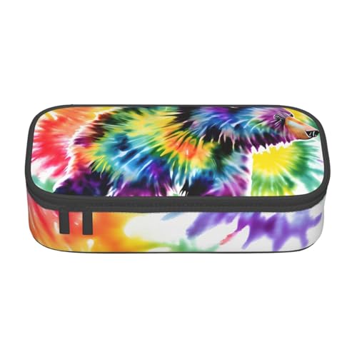 HVTTIOR Bear Dancing Tie Dye Print Essential Large Capacity Pencil Case 8.3 x 2 x 3.7 Inches Functional Bag for Women von HVTTIOR