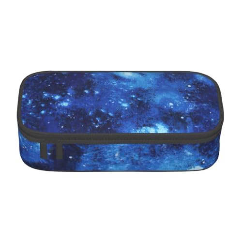 HVTTIOR Blue Universe Space Galaxy Print Essential Large Capacity Pencil Case 8.3 x 2 x 3.7 Inches Functional Bag for Women von HVTTIOR