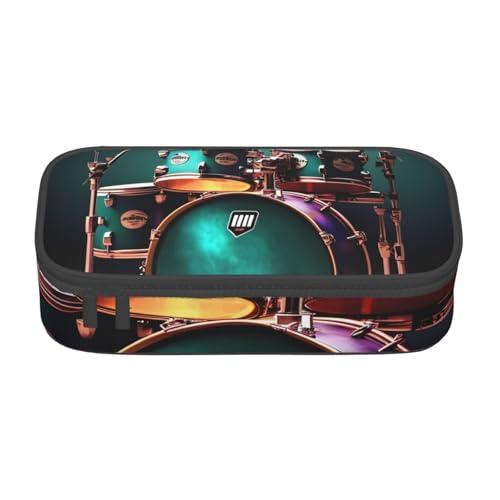HVTTIOR Cool Drum Set Print Essential Große Kapazität Federmäppchen 8,3 x 2 x 3,7 Zoll Funktionstasche für Damen von HVTTIOR