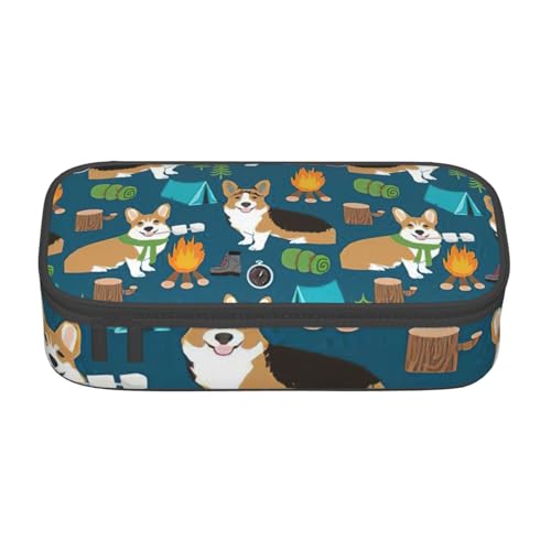 HVTTIOR Corgi Print Essential Federmäppchen mit großem Fassungsvermögen, 21,6 x 5,1 x 9,4 cm, funktionale Tasche für Damen von HVTTIOR