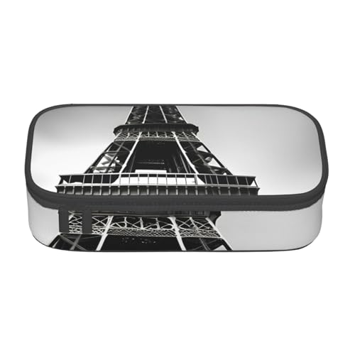 HVTTIOR Federmäppchen, Motiv: Paris Eiffelturm, großes Fassungsvermögen, 21,6 x 5,1 x 9,4 cm, Schwarz von HVTTIOR