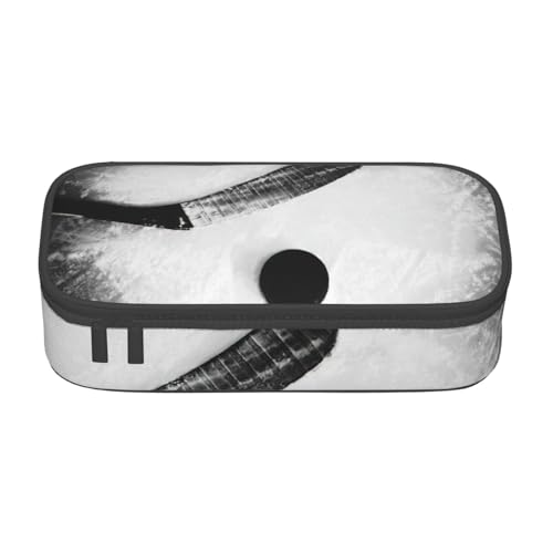 HVTTIOR Federmäppchen mit Eishockey-Kunstdruck, großes Fassungsvermögen, 21,6 x 5,1 x 9,4 cm, funktionale Tasche für Damen von HVTTIOR