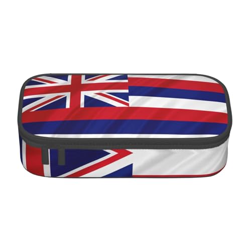 HVTTIOR Federmäppchen mit Flagge von Hawaii, amerikanischer Druck, große Kapazität, 21,6 x 5,1 x 9,4 cm, funktionale Tasche für Damen von HVTTIOR