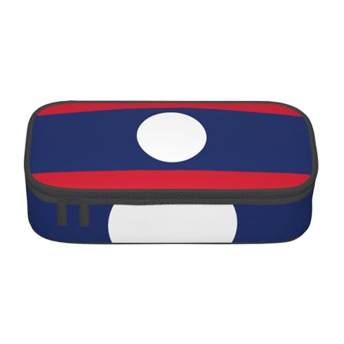 HVTTIOR Federmäppchen mit Flagge von Laos, großes Fassungsvermögen, 21,6 x 5,1 x 9,4 cm, funktionale Tasche für Damen von HVTTIOR