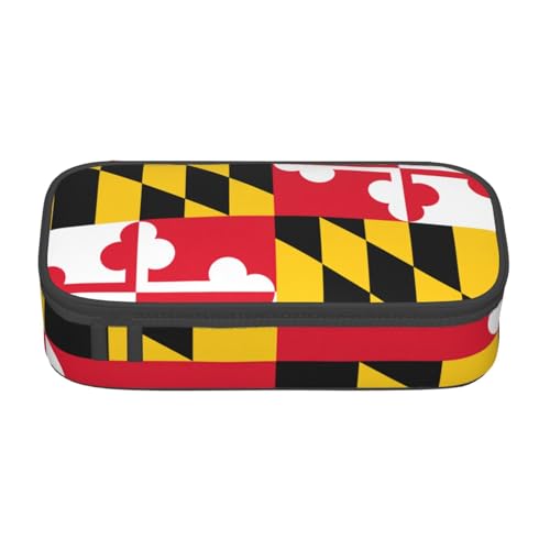 HVTTIOR Federmäppchen mit Flagge von Maryland, großes Fassungsvermögen, 21,6 x 5,1 x 9,4 cm, funktionale Tasche für Damen von HVTTIOR