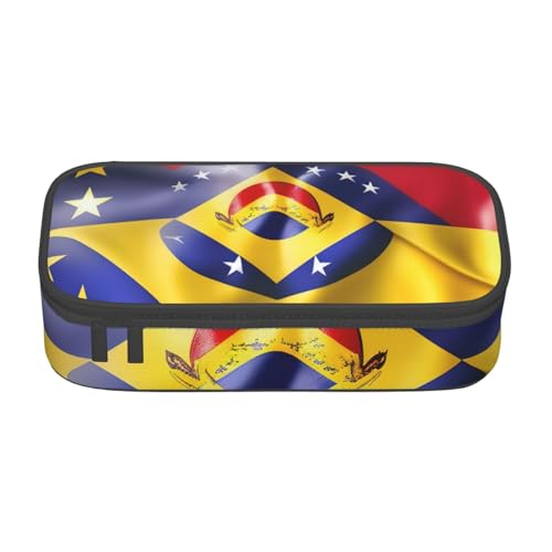 HVTTIOR Federmäppchen mit Flagge von Venezuela, großes Fassungsvermögen, 21,6 x 5,1 x 9,4 cm, funktionale Tasche für Damen von HVTTIOR