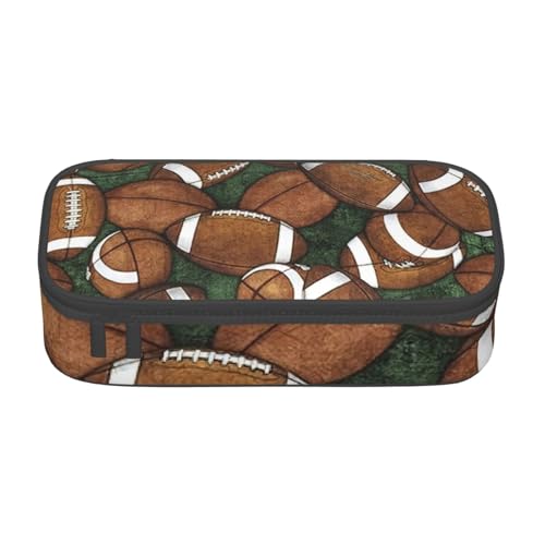 HVTTIOR Federmäppchen mit Fußball-Motiv, großes Fassungsvermögen, 21,6 x 5,1 x 9,4 cm, funktionale Tasche für Damen von HVTTIOR