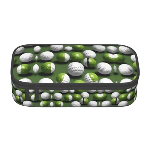 HVTTIOR Federmäppchen mit Golfball-Aufdruck, großes Fassungsvermögen, 21,6 x 5,1 x 9,4 cm, funktionale Tasche für Damen von HVTTIOR