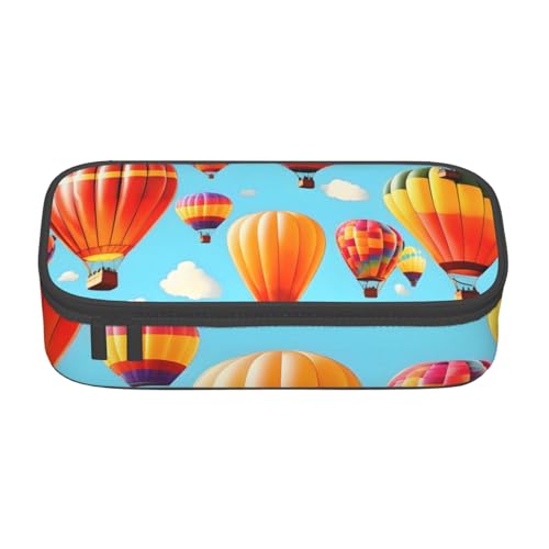 HVTTIOR Federmäppchen mit Heißluftballon-Druck, große Kapazität, 21,6 x 5,1 x 9,4 cm, funktionale Tasche für Damen von HVTTIOR