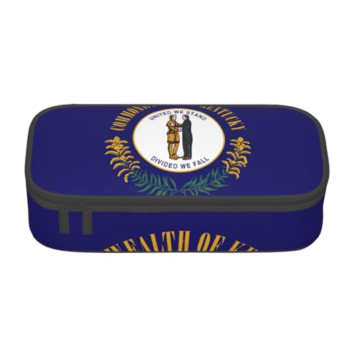 HVTTIOR Federmäppchen mit Kentucky-Staatsflaggen-Druck, großes Fassungsvermögen, 21,6 x 5,1 x 9,4 cm, funktionale Tasche für Damen von HVTTIOR