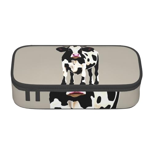 HVTTIOR Federmäppchen mit Kuh-Motiv, großes Fassungsvermögen, 21,6 x 5,1 x 9,4 cm, funktionale Tasche für Damen von HVTTIOR