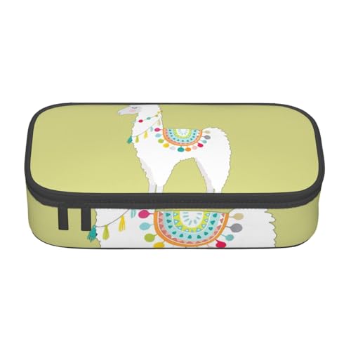 HVTTIOR Federmäppchen mit Lama-Druck, großes Fassungsvermögen, 21,6 x 5,1 x 9,4 cm, funktionale Tasche für Damen von HVTTIOR