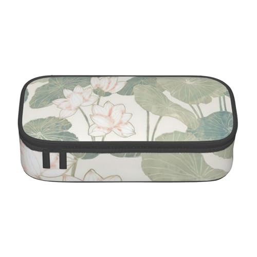 HVTTIOR Federmäppchen mit Lilienblöcken, großes Fassungsvermögen, 21,6 x 5,1 x 9,4 cm, funktionale Tasche für Damen von HVTTIOR