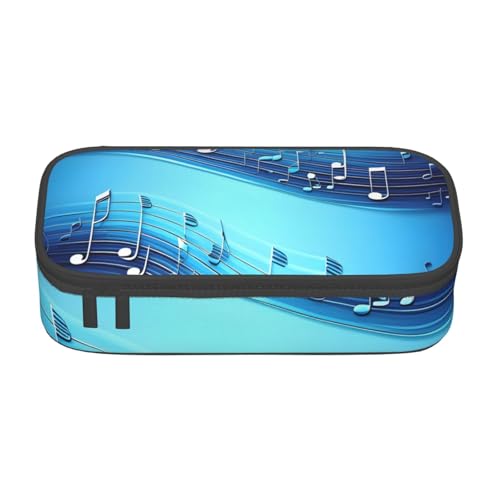 HVTTIOR Federmäppchen mit Musiknoten-Aufdruck, großes Fassungsvermögen, 21,6 x 5,1 x 9,4 cm, funktionale Tasche für Damen von HVTTIOR