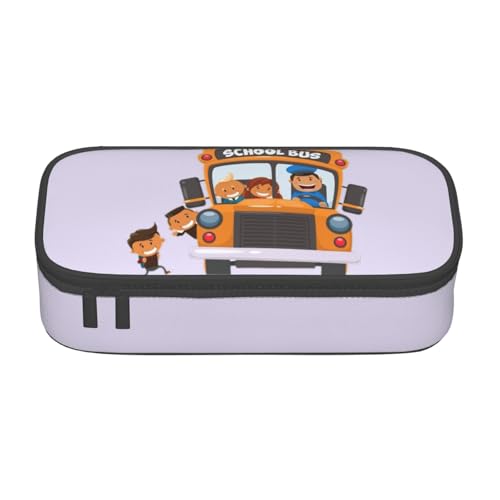 HVTTIOR Federmäppchen mit Schulbus-Aufdruck, großes Fassungsvermögen, 21,6 x 5,1 x 9,4 cm, funktionale Tasche für Damen von HVTTIOR