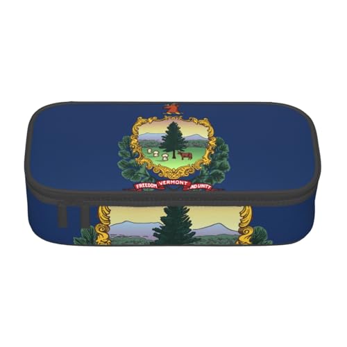 HVTTIOR Federmäppchen mit Staatsflagge von Vermont, großes Fassungsvermögen, 21,6 x 5,1 x 9,4 cm, funktionale Tasche für Damen von HVTTIOR