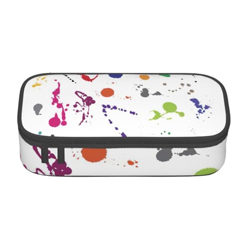 HVTTIOR Federmäppchen mit abstraktem Farbspritzer-Druck, große Kapazität, 21,6 x 5,1 x 9,4 cm, funktionale Tasche für Damen von HVTTIOR