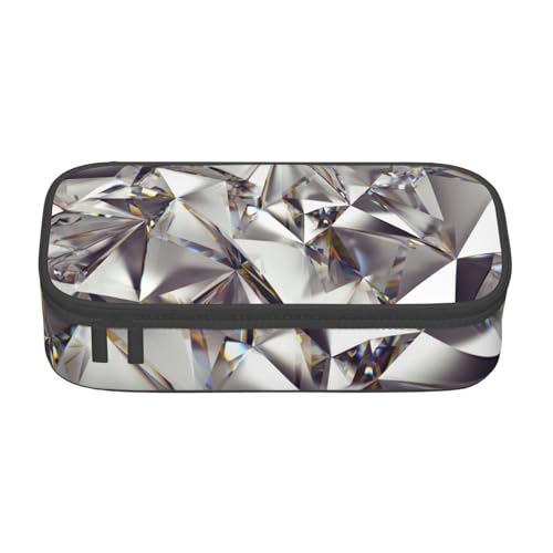 HVTTIOR Federmäppchen mit abstraktem Glitzerstein-Kristallmuster, großes Fassungsvermögen, 21,6 x 5,1 x 9,4 cm, funktionale Tasche für Damen von HVTTIOR