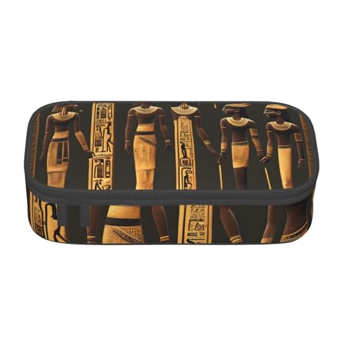 HVTTIOR Federmäppchen mit altägyptischem Hieroglyphen-Druck, großes Fassungsvermögen, 21,6 x 5,1 x 9,4 cm, funktionale Tasche für Damen von HVTTIOR