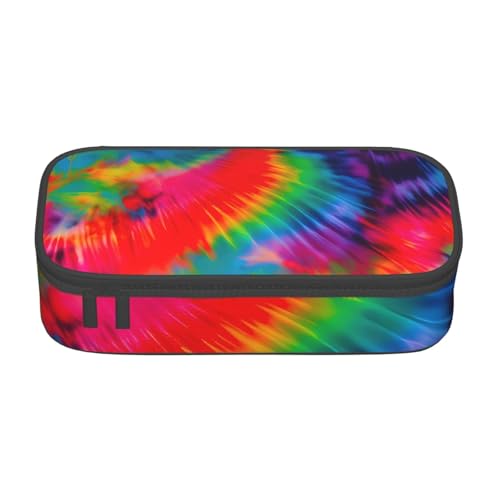 HVTTIOR Federmäppchen mit buntem Batikmuster, großes Fassungsvermögen, 21,6 x 5,1 x 9,4 cm, funktionale Tasche für Damen von HVTTIOR